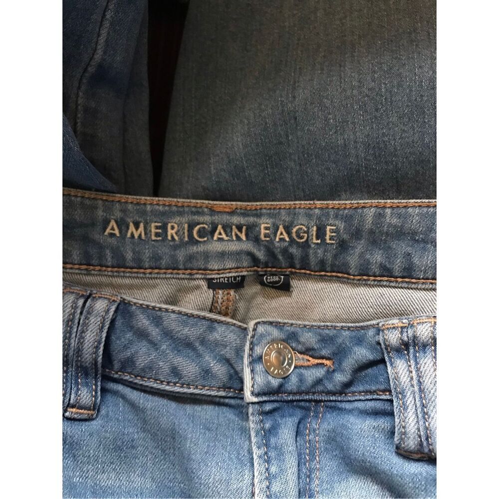 American Eagle size 10 Baggy Wide leg jeans super high rise side pockets - Picture 3 of 5